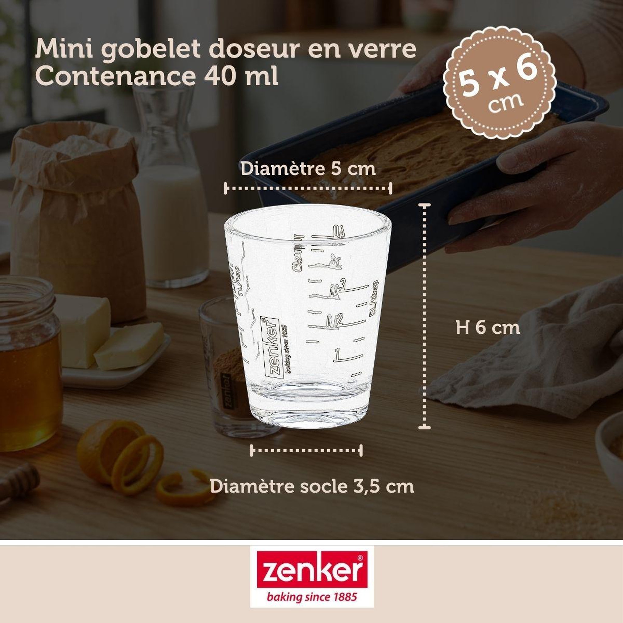 Voir la diapositive 3 : ZENKER Mini verre mesureur en verre 40 ml zenker