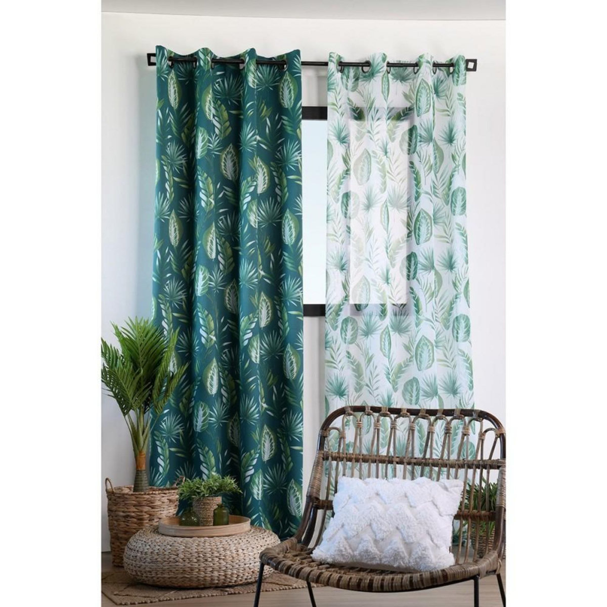 Lovely Casa Rideau à œillets occultant 140x260 Zéphyr vert