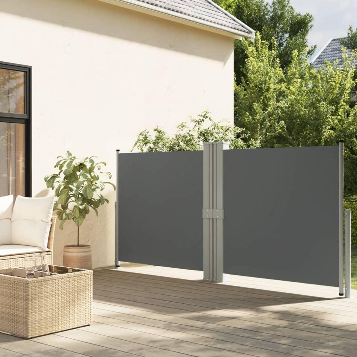 VIDAXL Auvent lateral retractable Anthracite 140x1200 cm