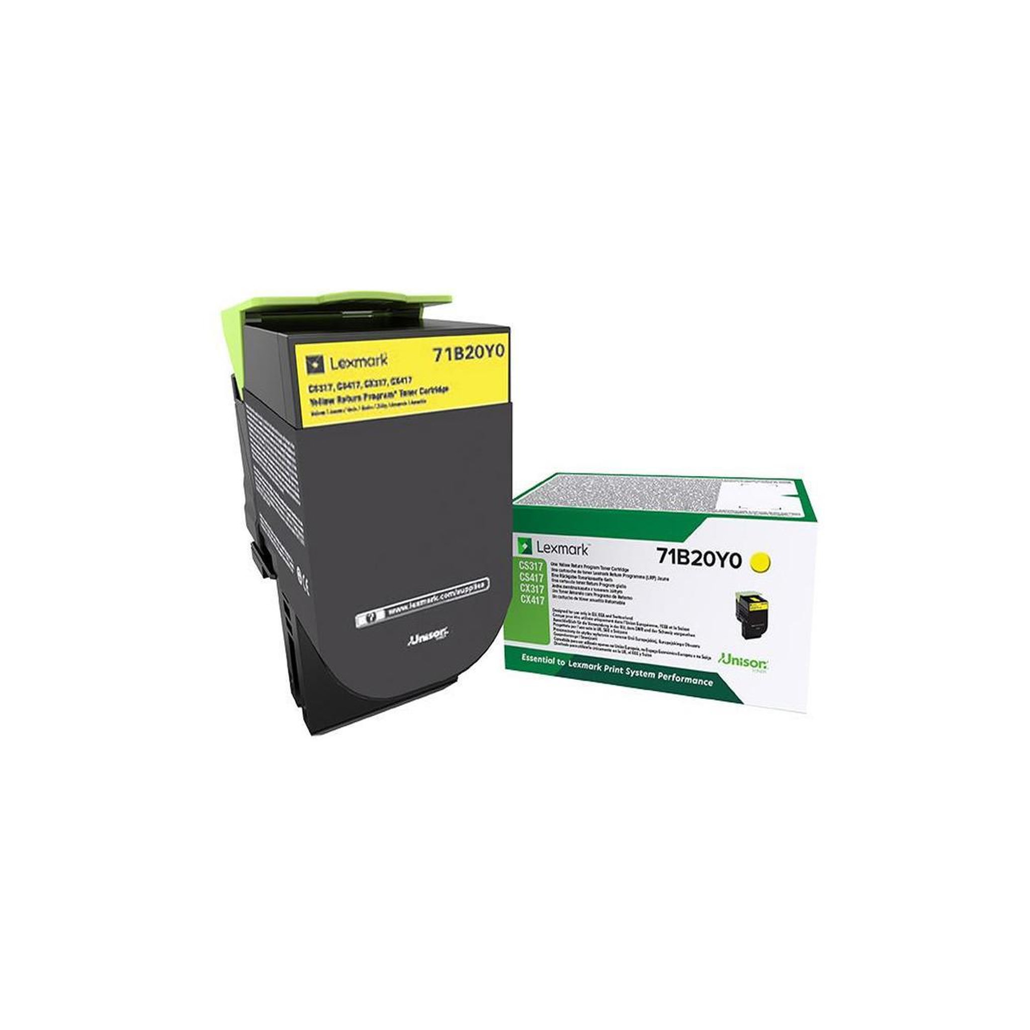 Voir la diapositive 2 : Lexmark LEXMARK Cartouche dencre Jaune - Programme de retour - Compatible CS/CX 317, 417, 517