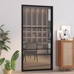 VIDAXL Porte interieure 102,5x201,5 cm Noir Verre ESG et aluminium