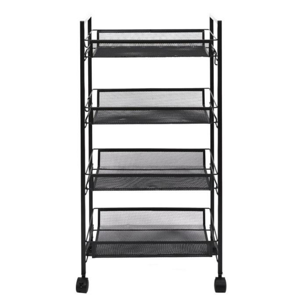 Paris Prix Desserte 4 Niveaux en Métal  Roulettes  84cm Noir