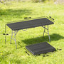 Voir la diapositive 3 : OUTSUNNY Table pliante de camping jardin dim. 180 x 74 x 74 cm avec poignée métal époxy gris HDPE noir