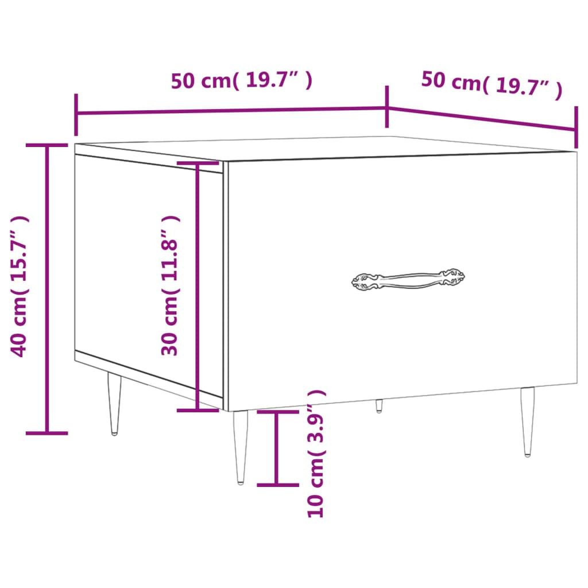 Voir la diapositive 6 : VIDAXL Table basse Sonoma gris 50x50x40 cm Bois d'ingenierie