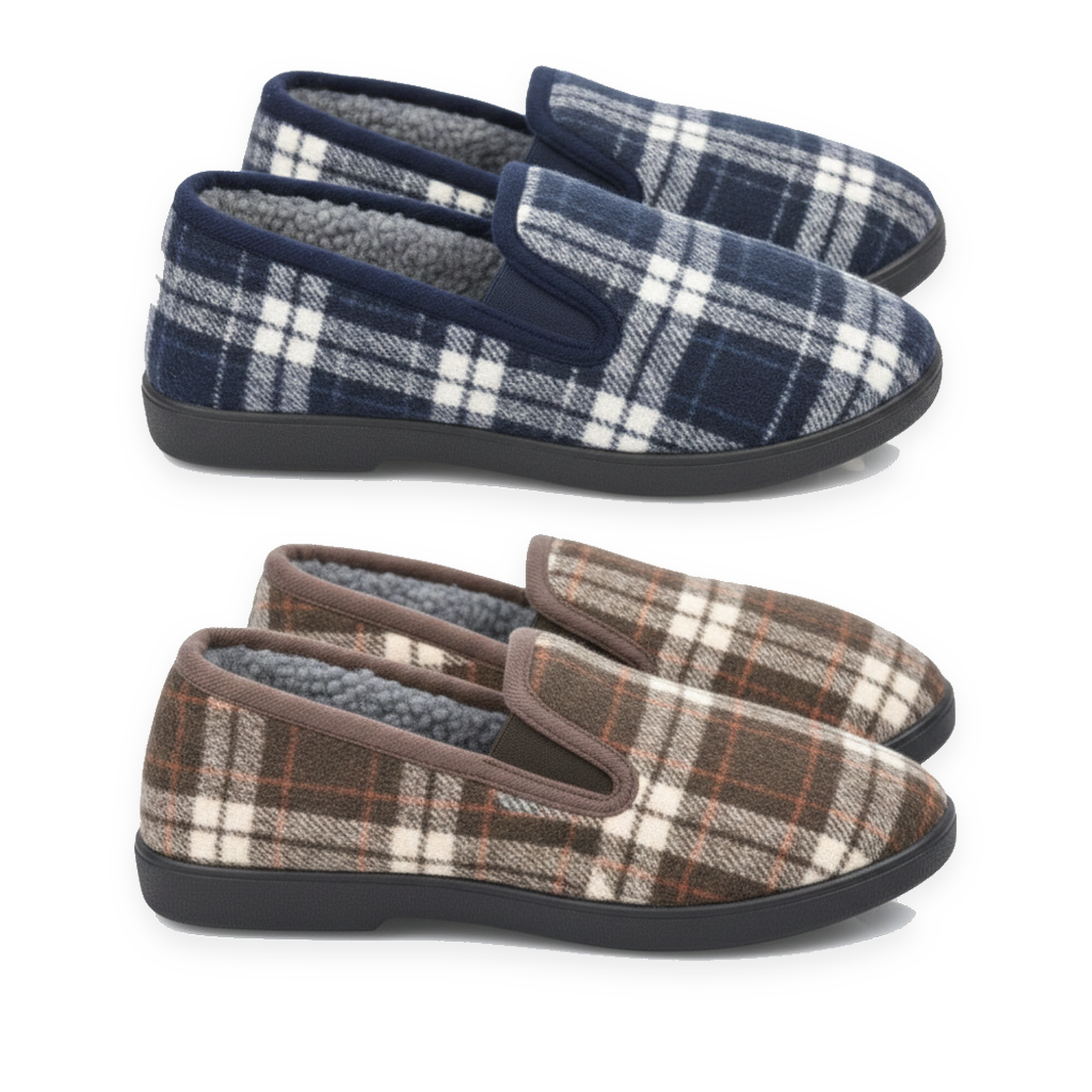 Voir la diapositive 3 : OZABI Ozabi pantoufles charentaises homme pack de 2 paires semelle antidérapante