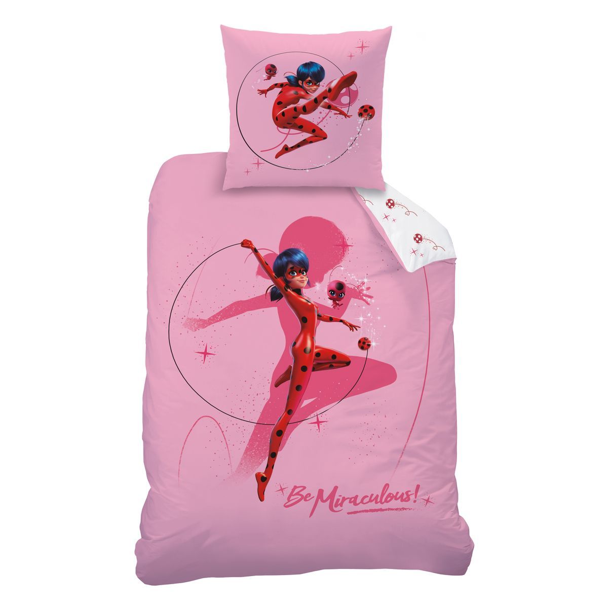 Miraculous Parure housse de couette enfant en coton 57 fils MIRACULOUS LADYBUG