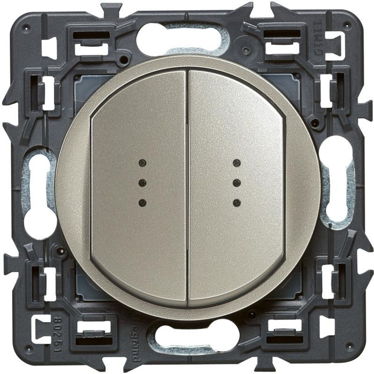 Legrand Celiane double interrupteur lumineux titane