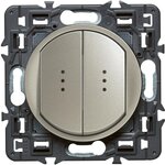 Legrand Celiane double interrupteur lumineux titane