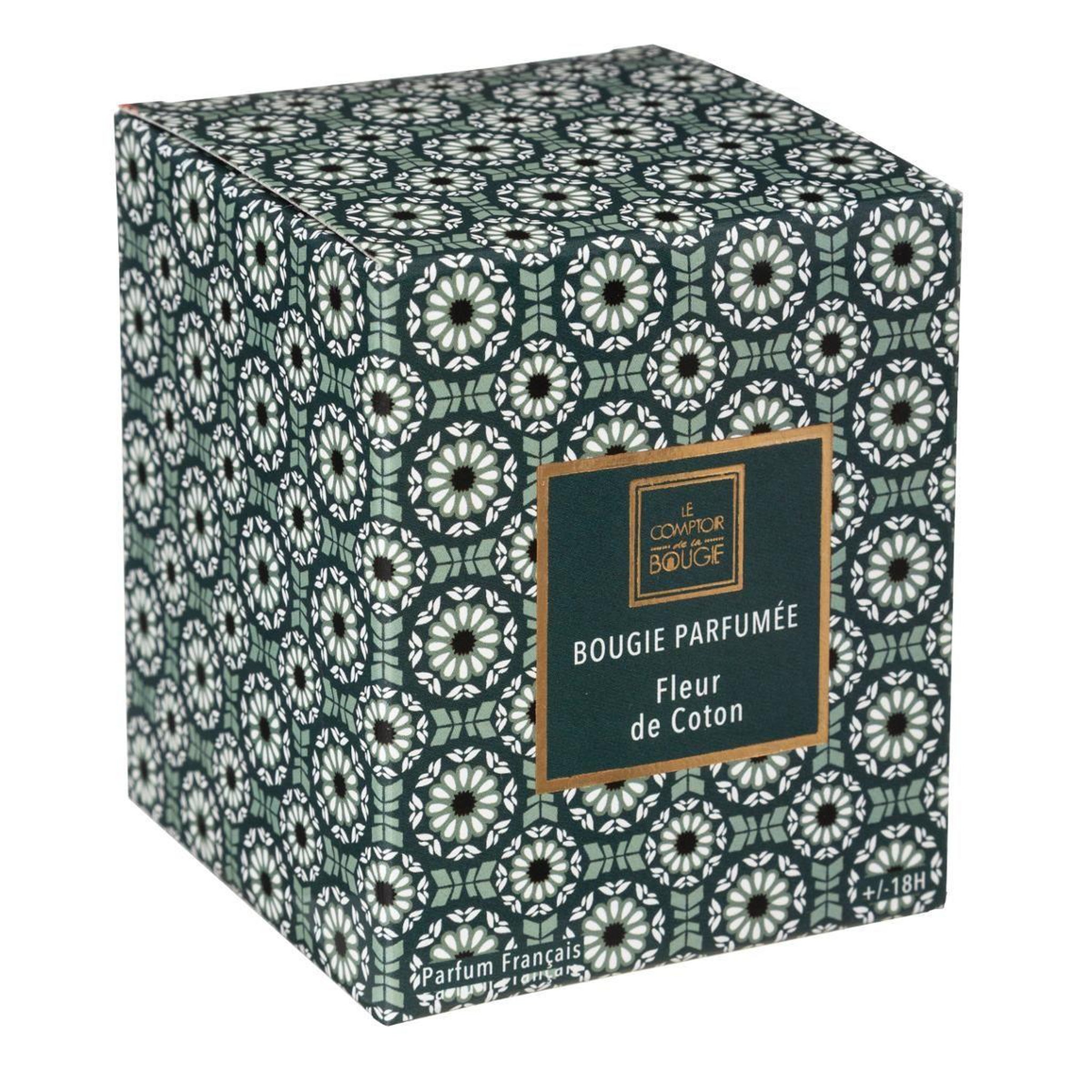 Voir la diapositive 2 : COMPTOIR DE LA BOUGIE Bougie parfumée en verre  neda  8cm fleur de coton