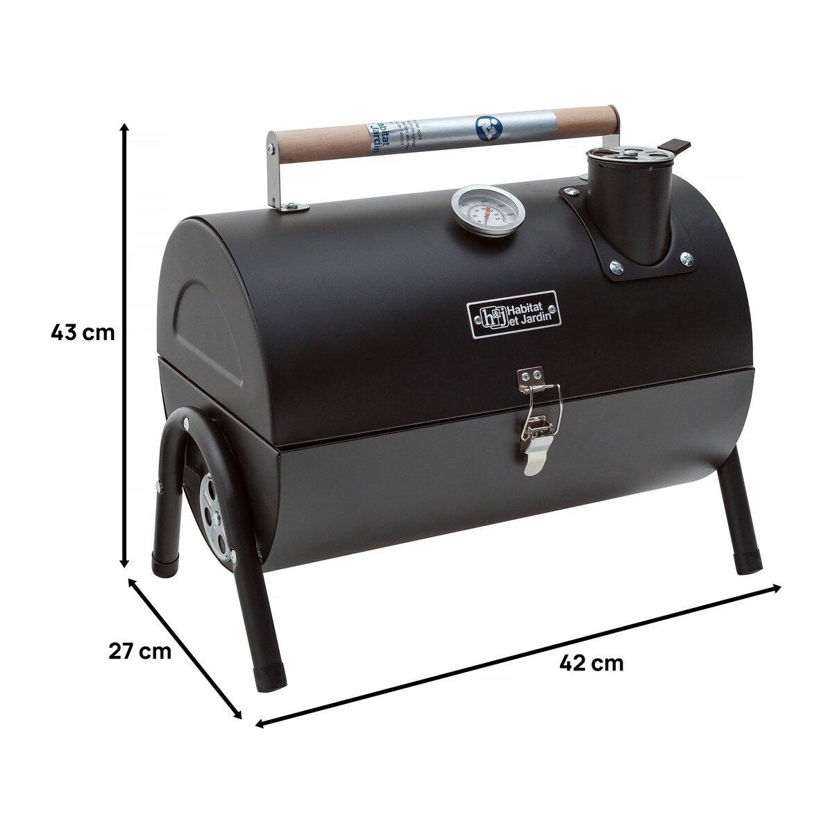 Habitat et Jardin Barbecue charbon de bois portable  Captain  - 42 x 27 x 43 cm - Noir