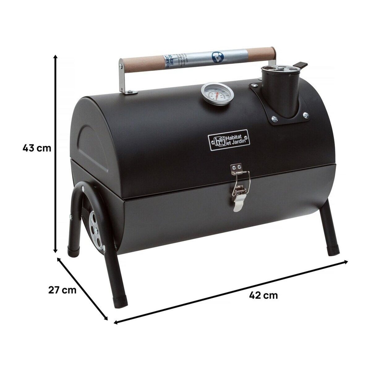 Habitat et Jardin Barbecue charbon de bois portable  Captain  - 42 x 27 x 43 cm - Noir