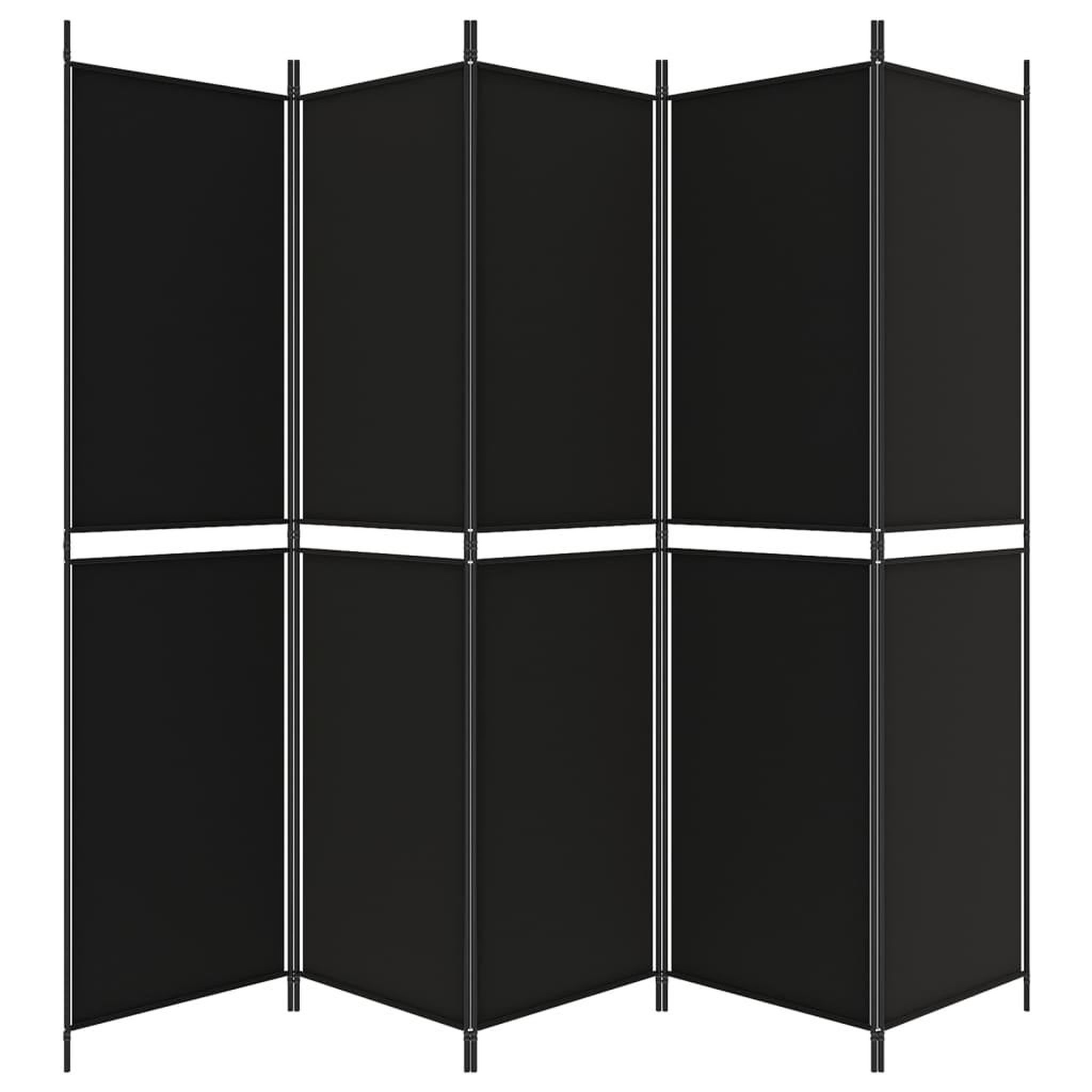 Voir la diapositive 4 : VIDAXL Cloison de separation 5 panneaux Noir 250x200 cm Tissu