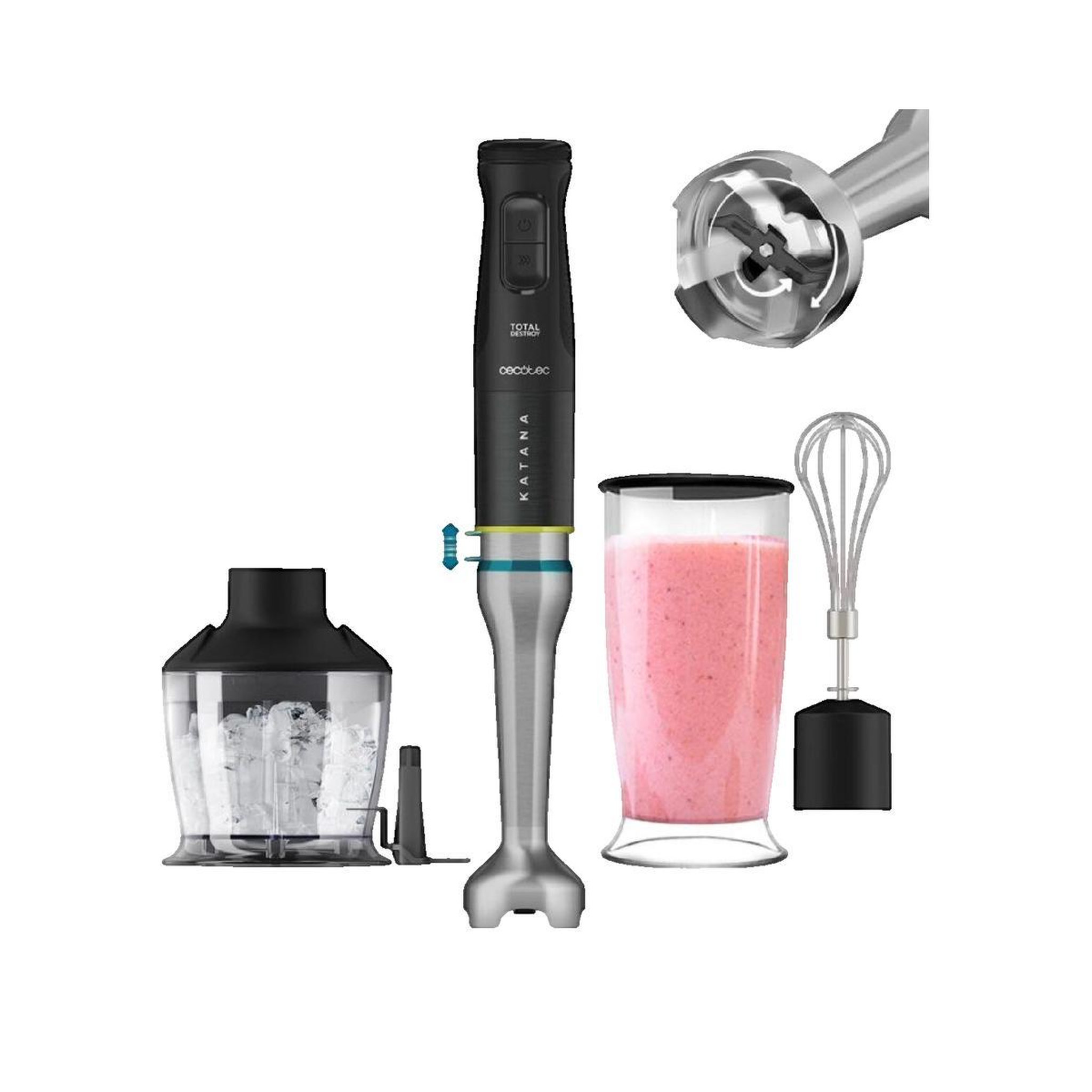 Voir la diapositive 1 : CECOTEC Mixeur plongeant Cecotec Katana 15 TotalDestroy Chop B Noir