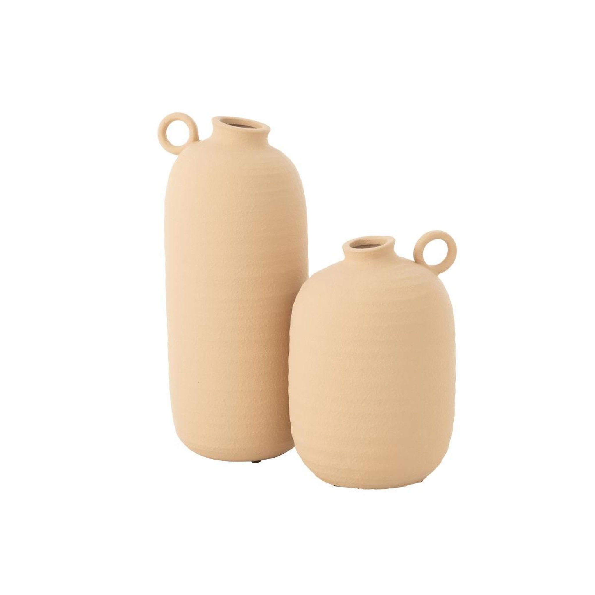 Voir la diapositive 2 : J-LINE Vase étroit en argile  cassia  38cm beige