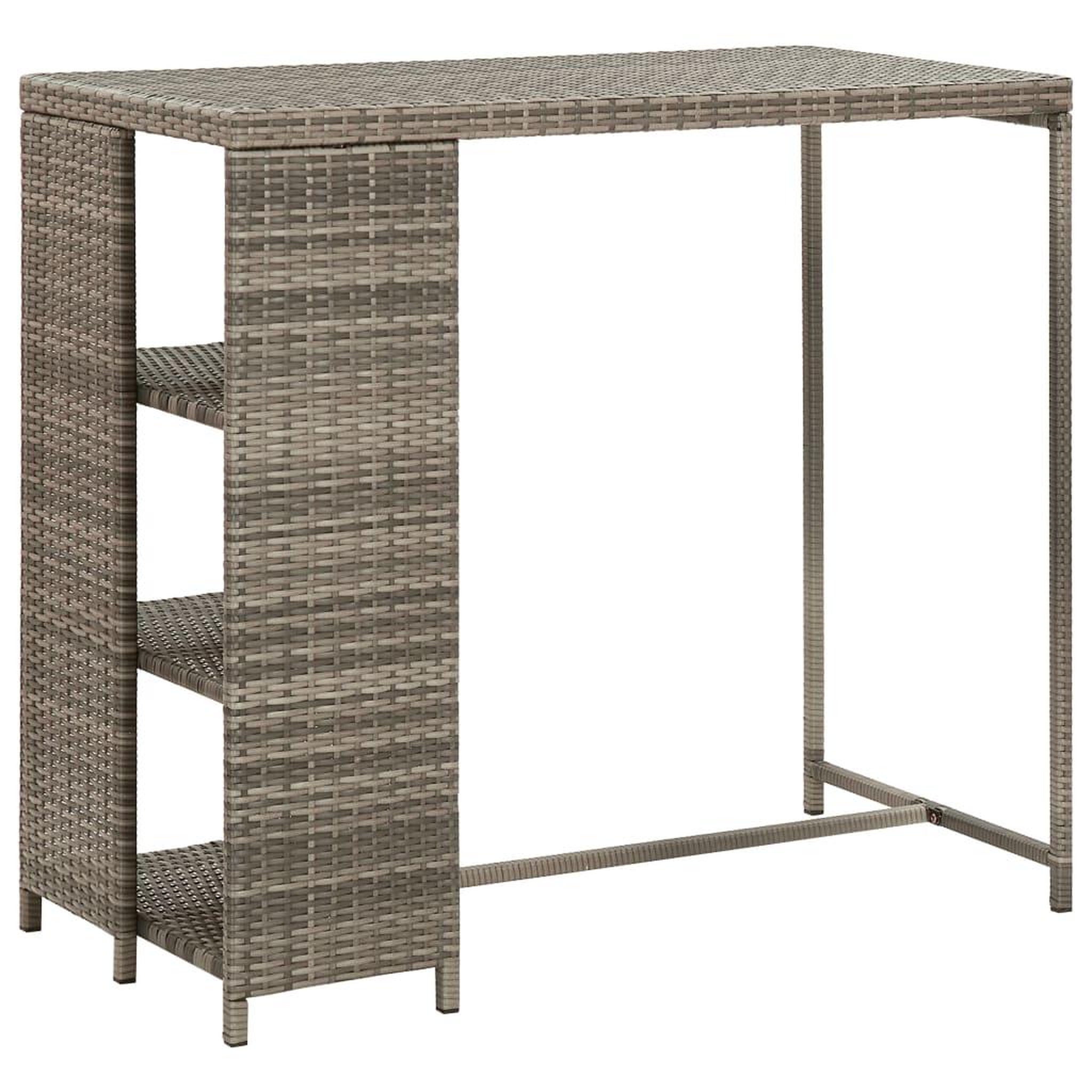 Voir la diapositive 5 : VIDAXL Ensemble de bar de jardin 3 pcs et coussins gris resine tressee
