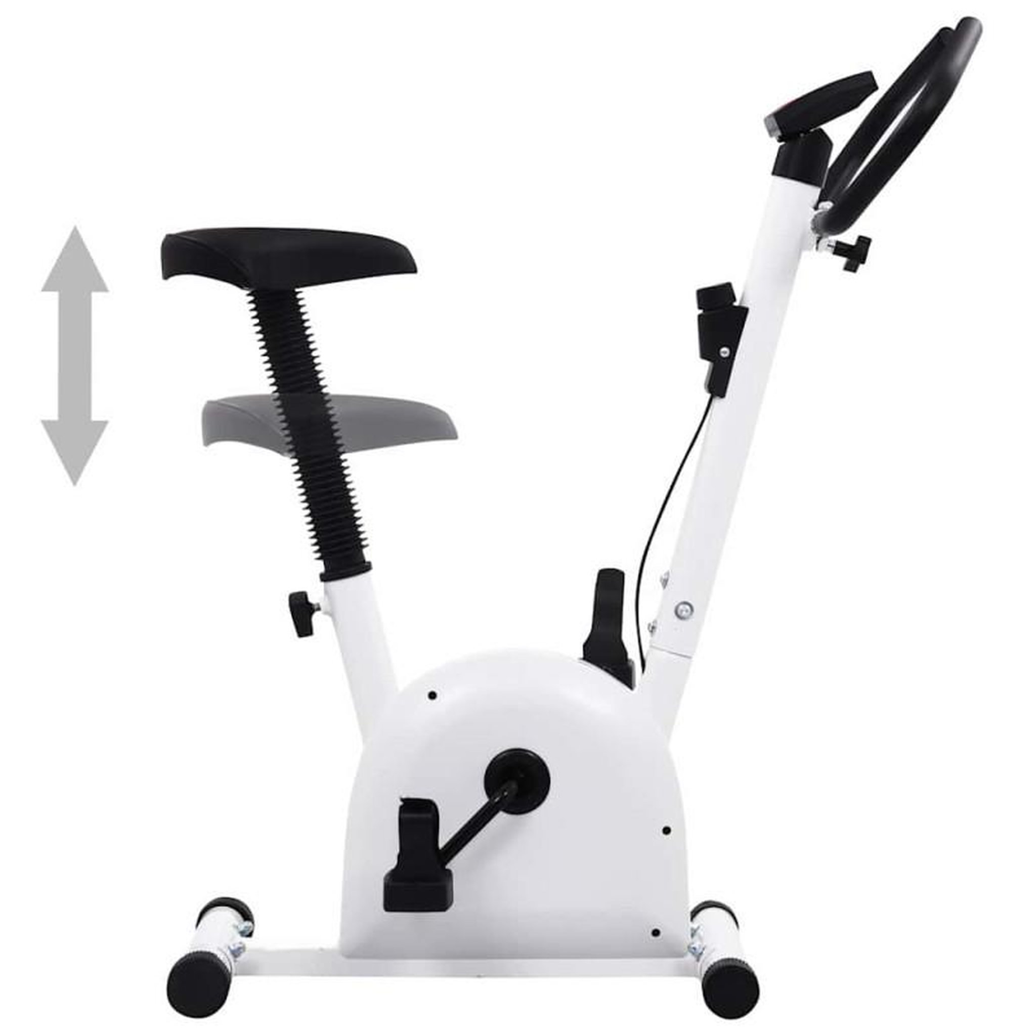 Voir la diapositive 2 : VIDAXL Vélo d appartement avec résistance à courroie blanc