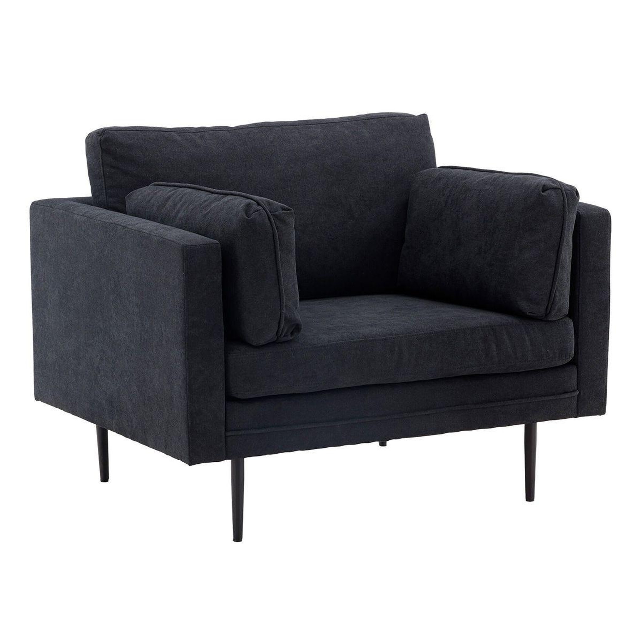 Voir la diapositive 2 : Paris Prix Fauteuil design en tissu  boom  110cm noir