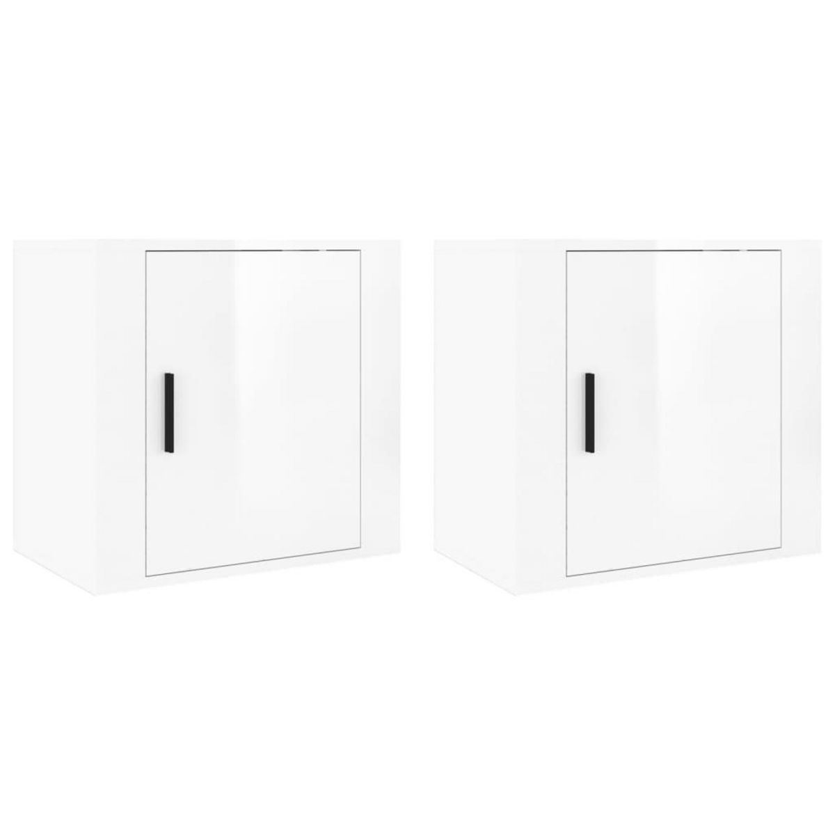 VIDAXL Tables de chevet murales 2 pcs Blanc brillant 50x30x47 cm