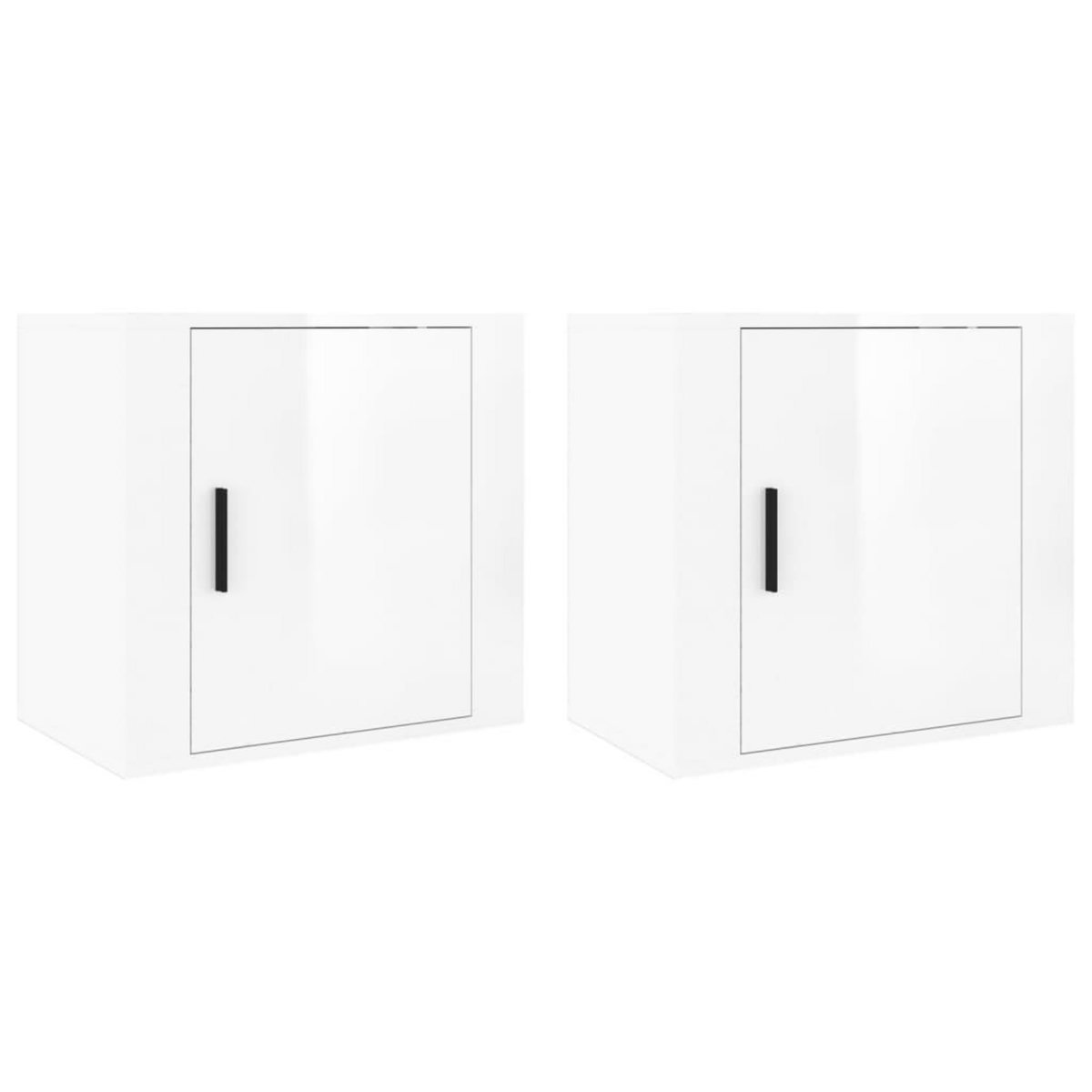 VIDAXL Tables de chevet murales 2 pcs Blanc brillant 50x30x47 cm