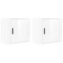 Voir la diapositive 2 : VIDAXL Tables de chevet murales 2 pcs Blanc brillant 50x30x47 cm