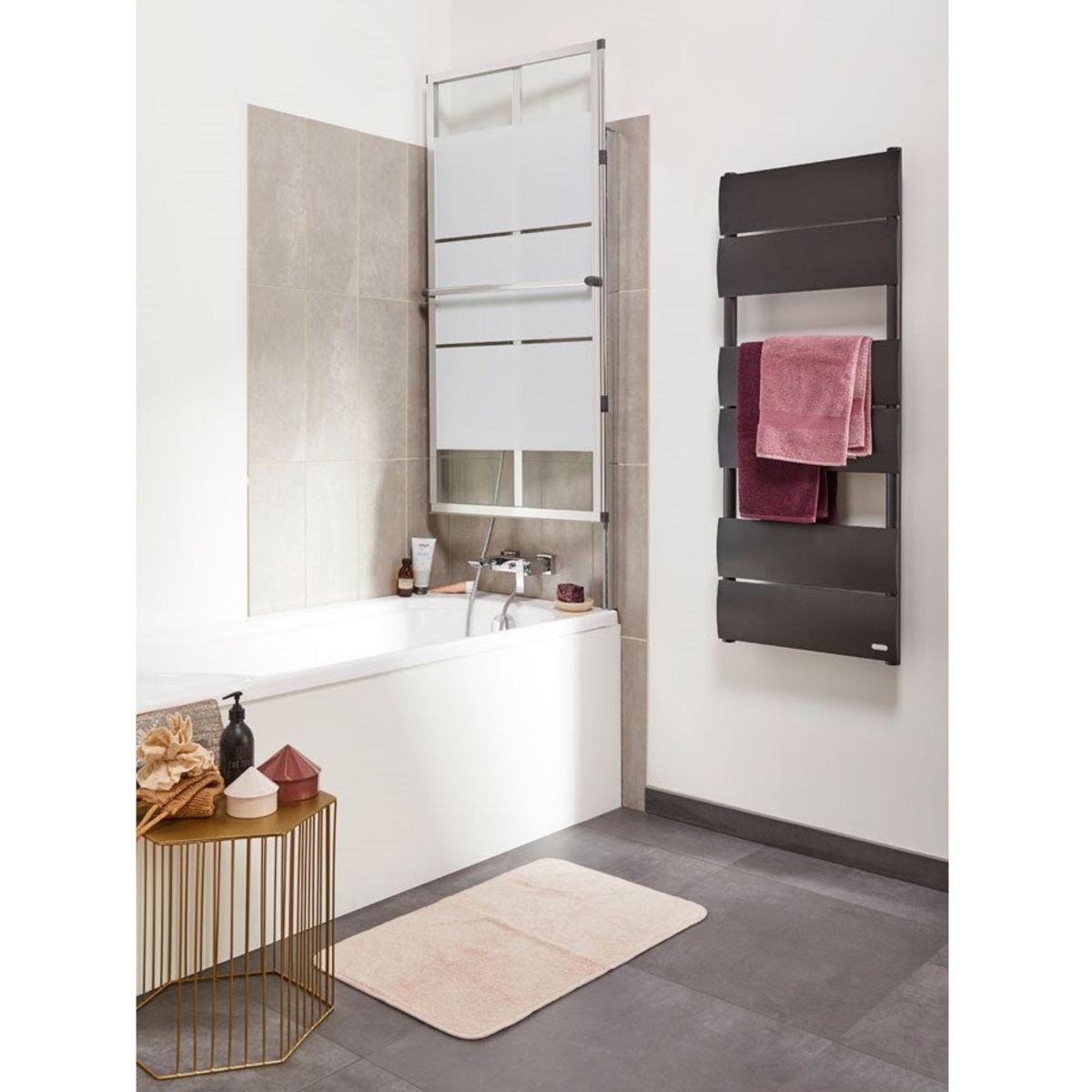 Aurlane Pare baignoire relevable - Verre sérigraphié 139 x 105