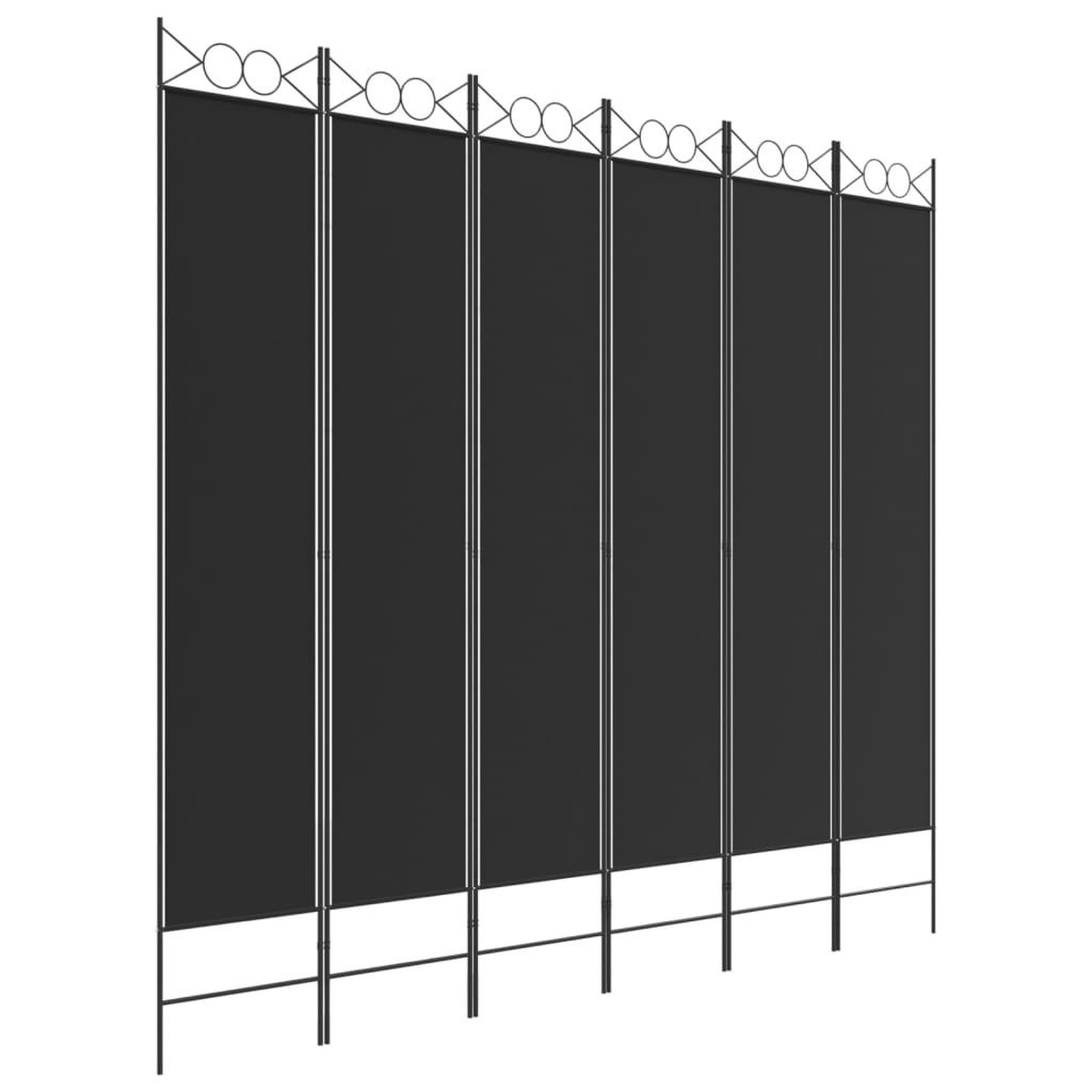 Voir la diapositive 2 : VIDAXL Cloison de separation 6 panneaux Noir 240x220 cm Tissu
