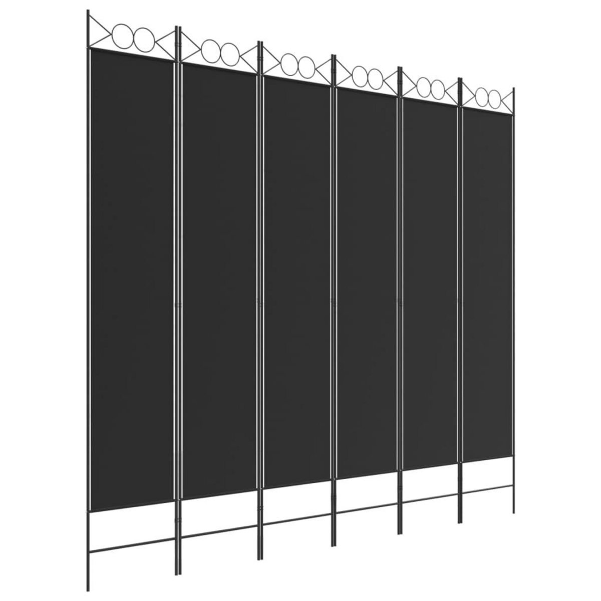 VIDAXL Cloison de separation 6 panneaux Noir 240x220 cm Tissu