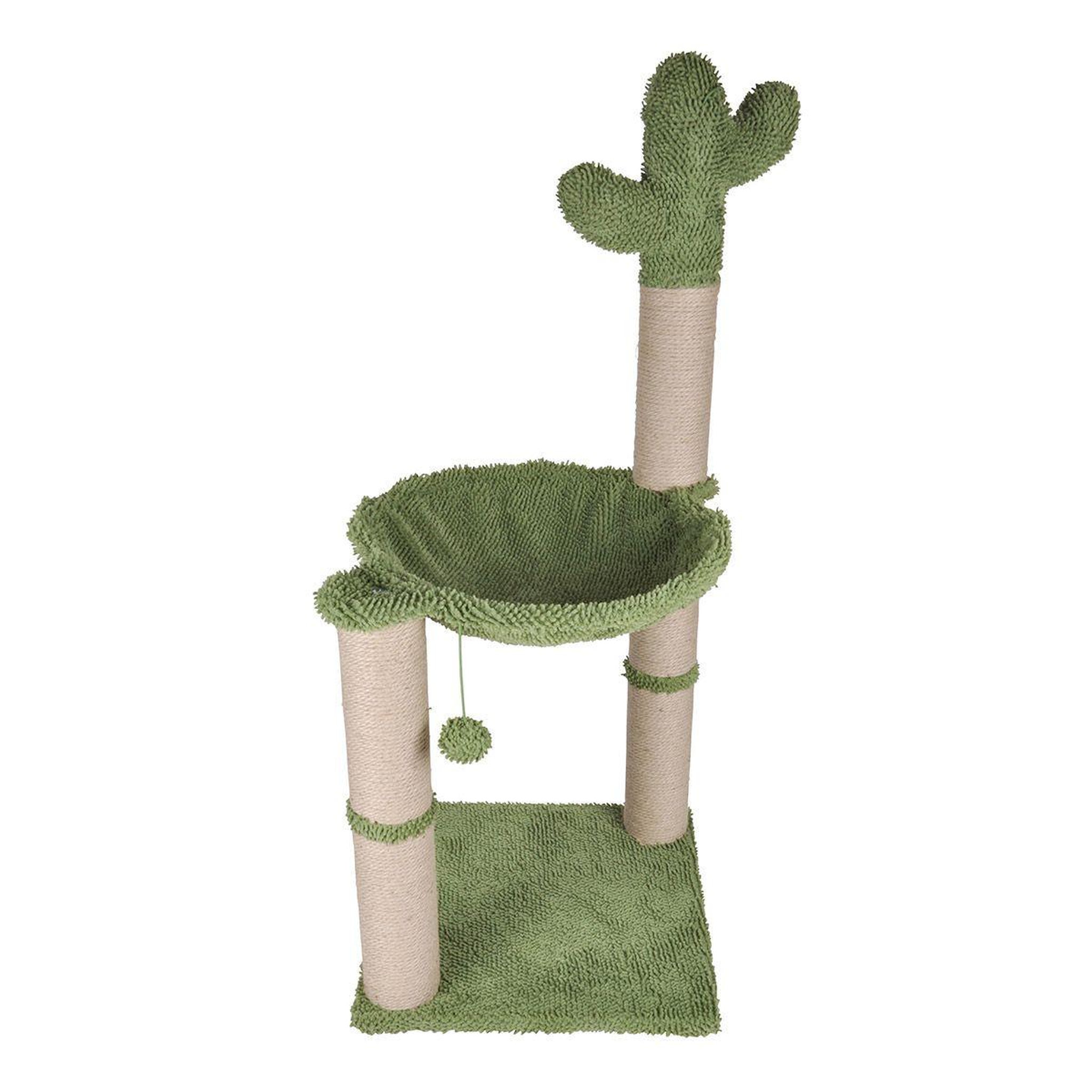 LOVE STORY Arbre à chat cactus  jouet & hamac  96cm vert