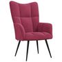 Voir la diapositive 2 : VIDAXL Chaise de relaxation Rouge bordeaux Velours