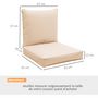 Voir la diapositive 3 : OUTSUNNY Lot de 2 coussins matelas assise dossier pour chaise de jardin fauteuil polyester beige