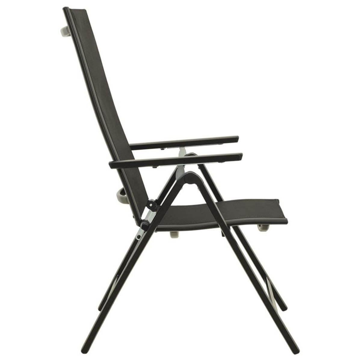 VIDAXL Chaises pliables de jardin lot de 2 Textilene et aluminium Noir