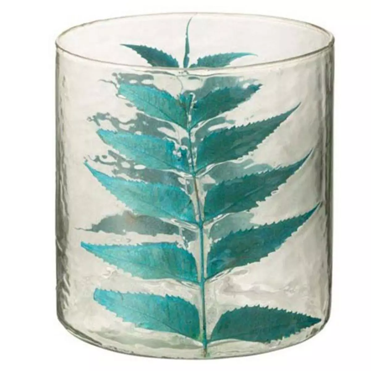 Paris Prix Vase Design en Verre  Feuille  16cm Bleu
