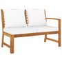 Voir la diapositive 4 : VIDAXL Salon de jardin 5 pcs avec coussin Creme Bois d'acacia solide