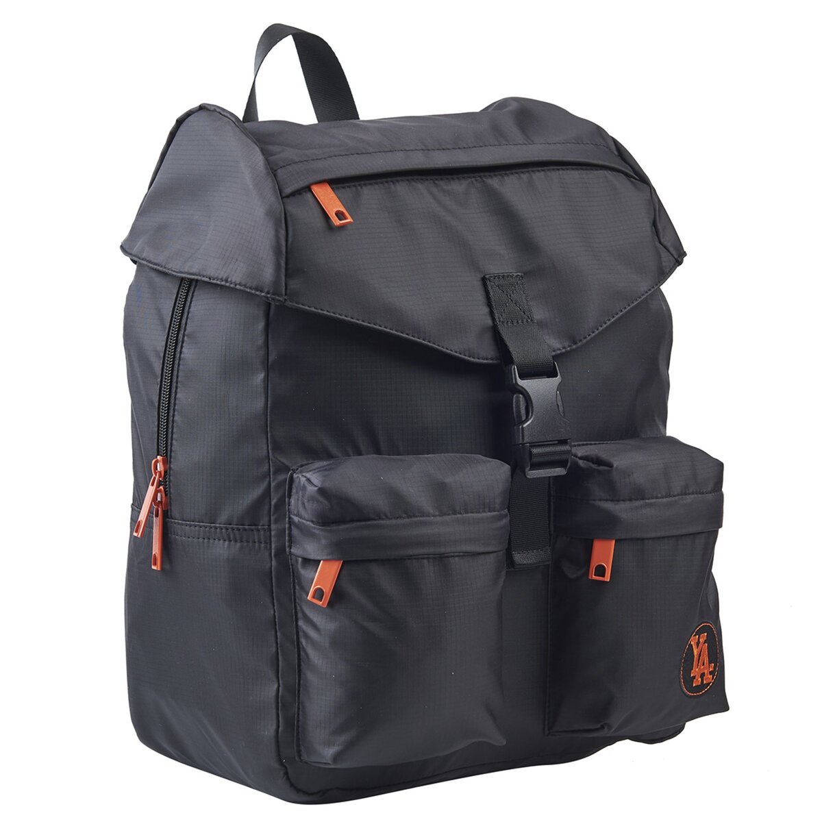 YOUNG'S ATTITUDE Sac à dos noir et orange avec compartiment pour ordinateur Vintage