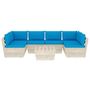 Voir la diapositive 3 : VIDAXL Salon de jardin palette 7 pcs avec coussins bois d'epicea