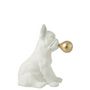 Voir la diapositive 2 : Paris Prix Statuette Déco Chien  Bulle  27cm Blanc