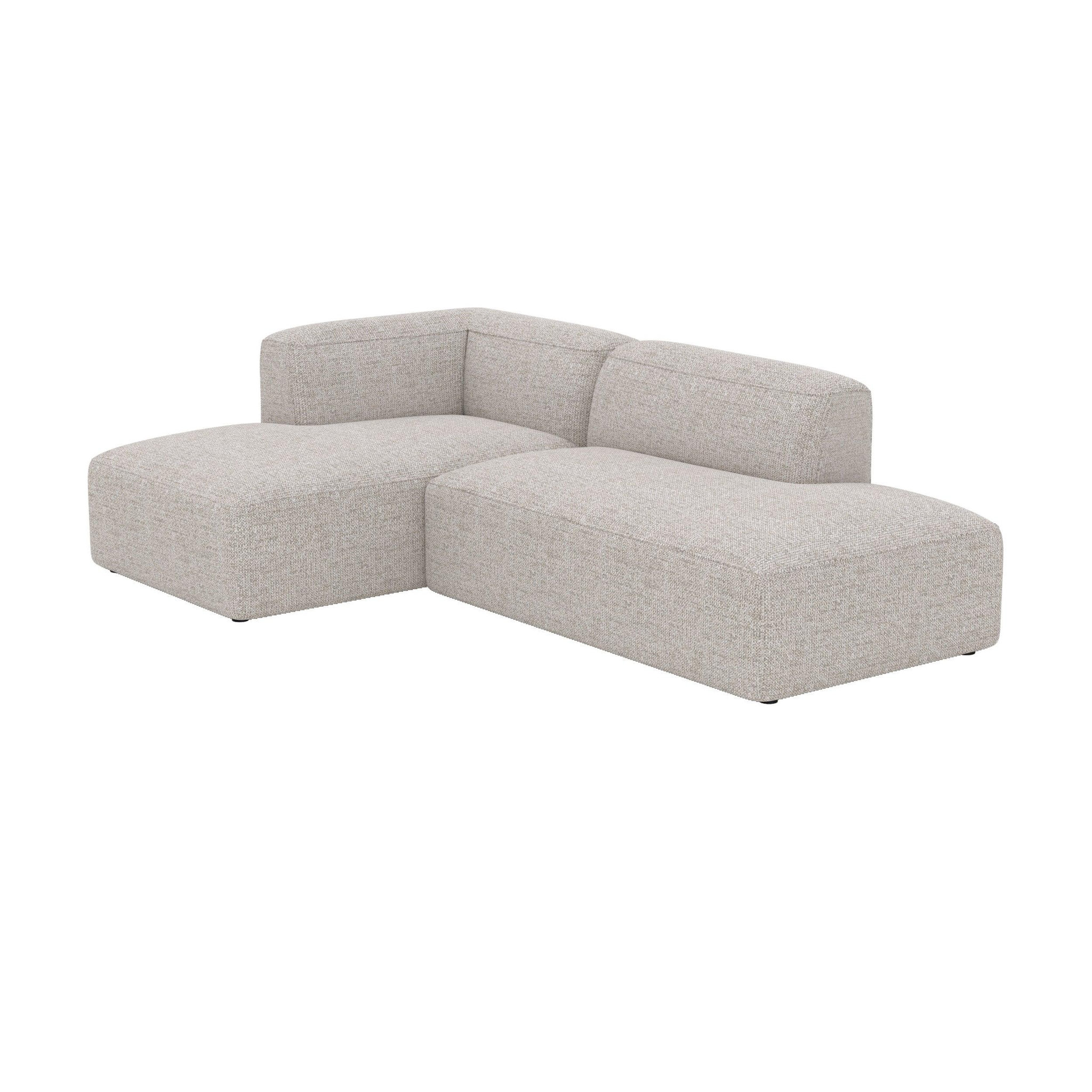 MAISON PAVANE Canapé d'angle gauche modulable en tissu beige-hestia