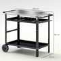 Voir la diapositive 3 : OUTSUNNY Desserte extérieure - desserte de jardin - 2 étagères, tablette condiments plateau acier inox. housse