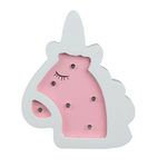 Hello Kids Lampe en bois enfant Licorne - H. 13 cm. Coloris disponibles : Rose, Blanc