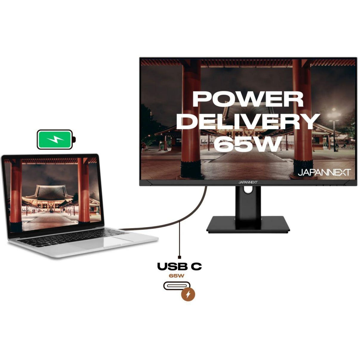 JAPANNEXT Ecran PC JN-IPS238FHDR-C65W-HSP Plat 24