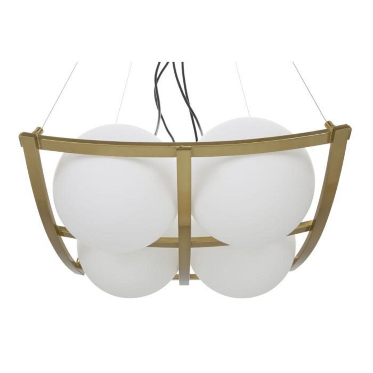 Paris Prix Lampe Suspension en Verre  Japan  45cm Blanc & Or