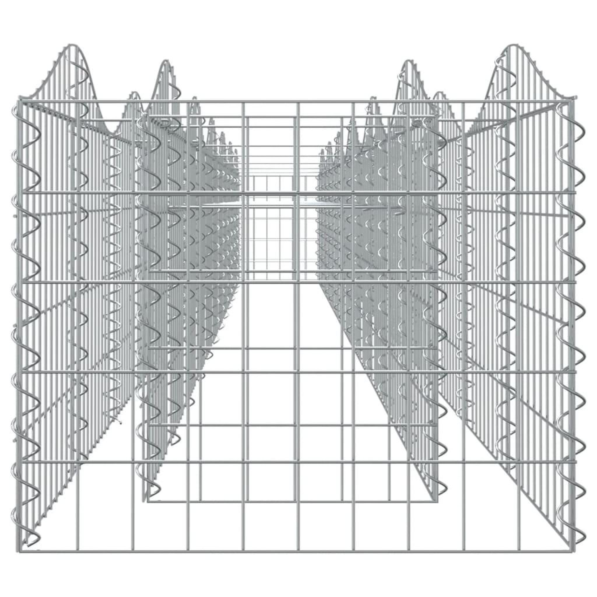 Voir la diapositive 4 : VIDAXL Lit sureleve a gabions arque 600x50x50 cm Fer galvanise