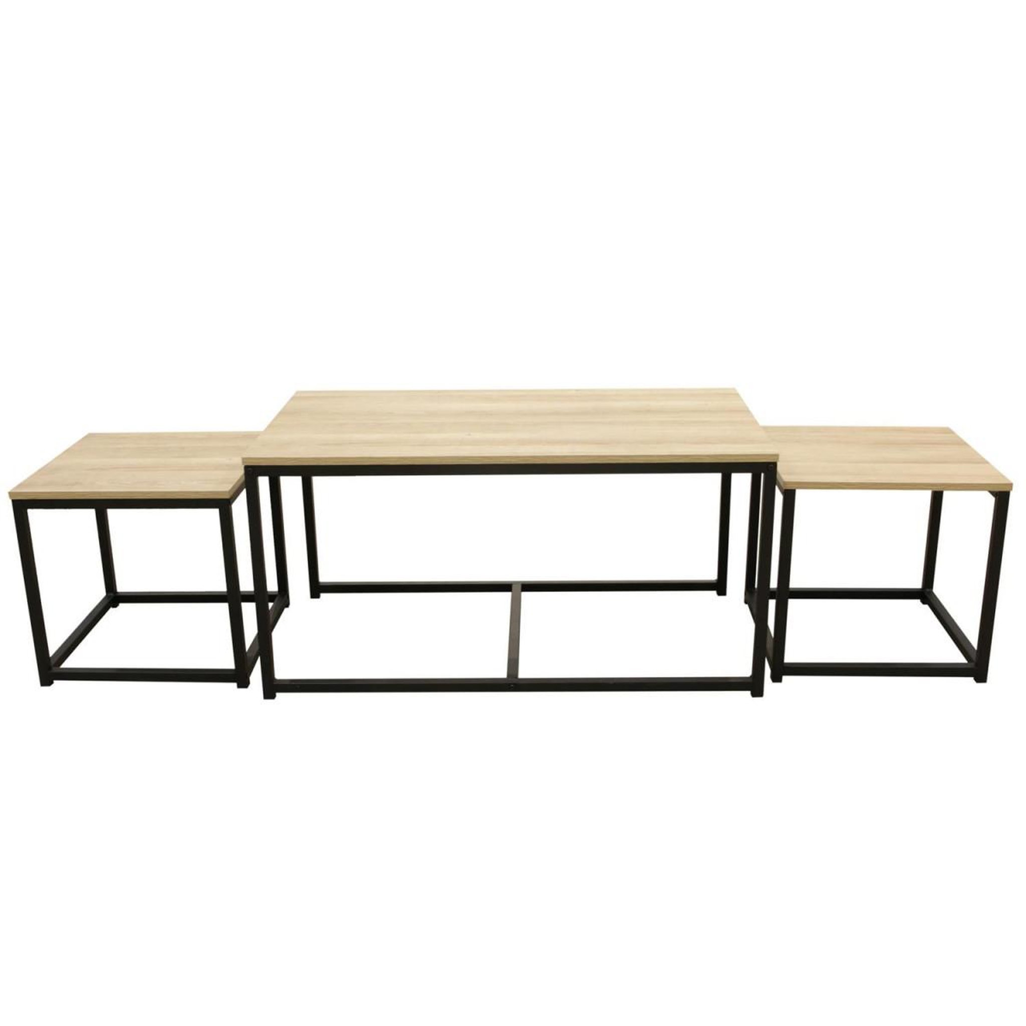 Voir la diapositive 2 : The Home Deco Factory Lot de 3 tables basses  seattle  90cm naturel