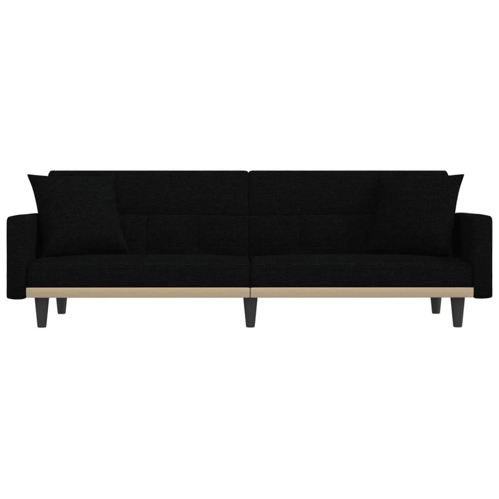 Voir la diapositive 4 : VIDAXL Canape-lit avec coussins noir tissu