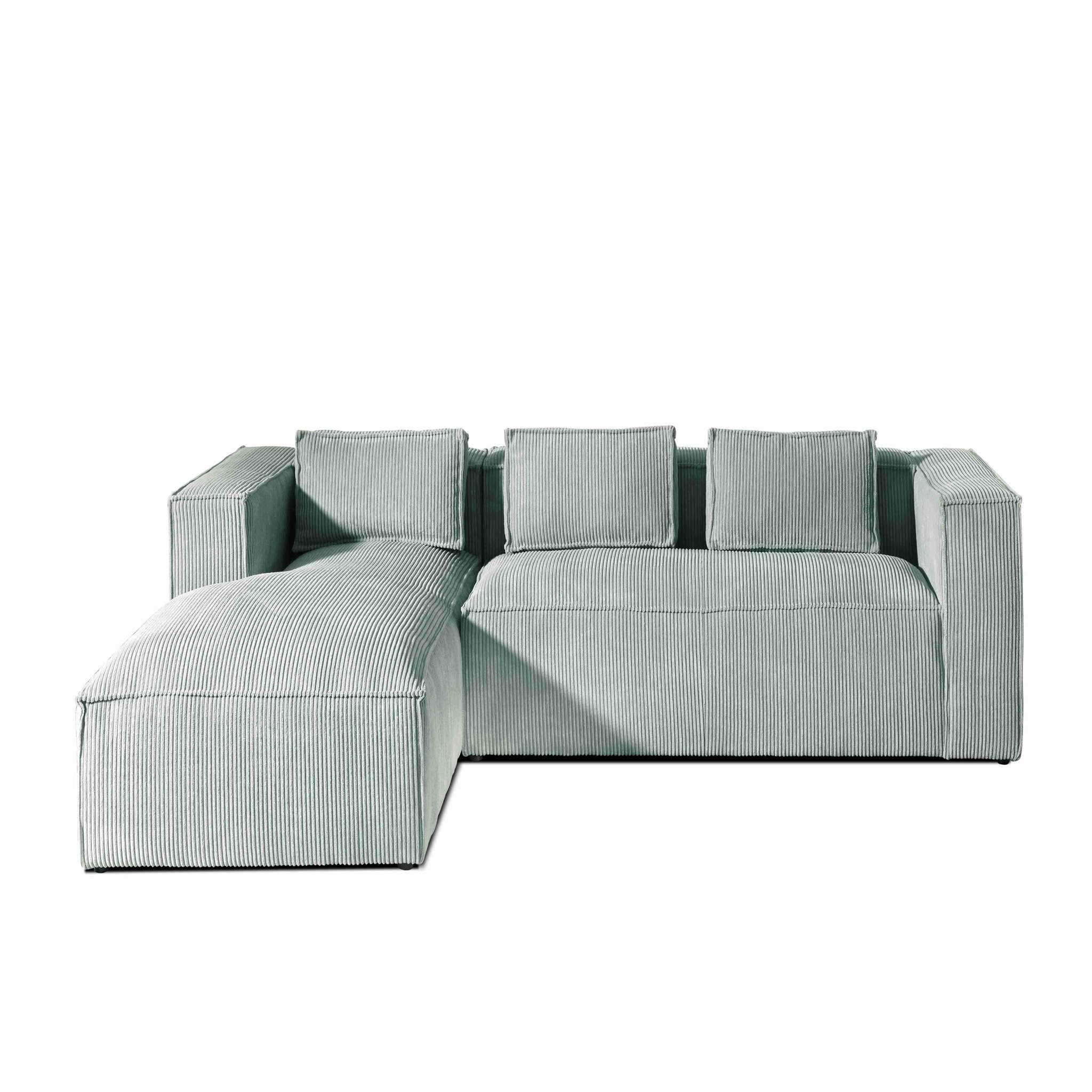 Voir la diapositive 1 : LISA DESIGN Stella - canapé d'angle - en velours côtelé - 4 places -style contemporain - gauche