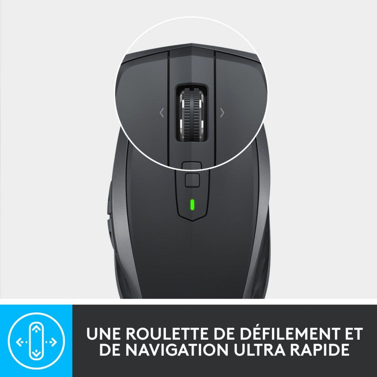 Logitech Souris sans fil rechargeable MX Anywhere 2S Gris pale