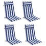Voir la diapositive 3 : VIDAXL Coussins de chaise a dossier haut lot de 4 rayures bleu/blanc