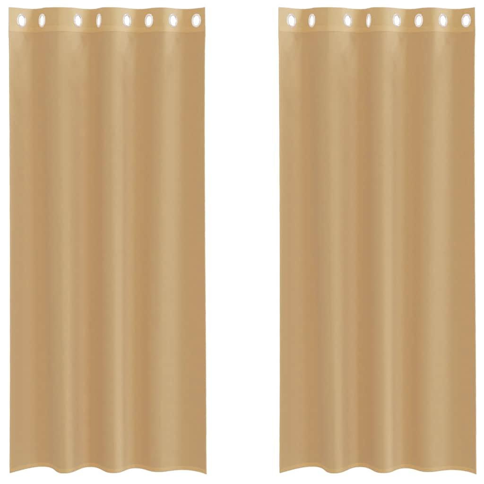Voir la diapositive 2 : VIDAXL Rideaux en voile avec œillets 2 pcs sable