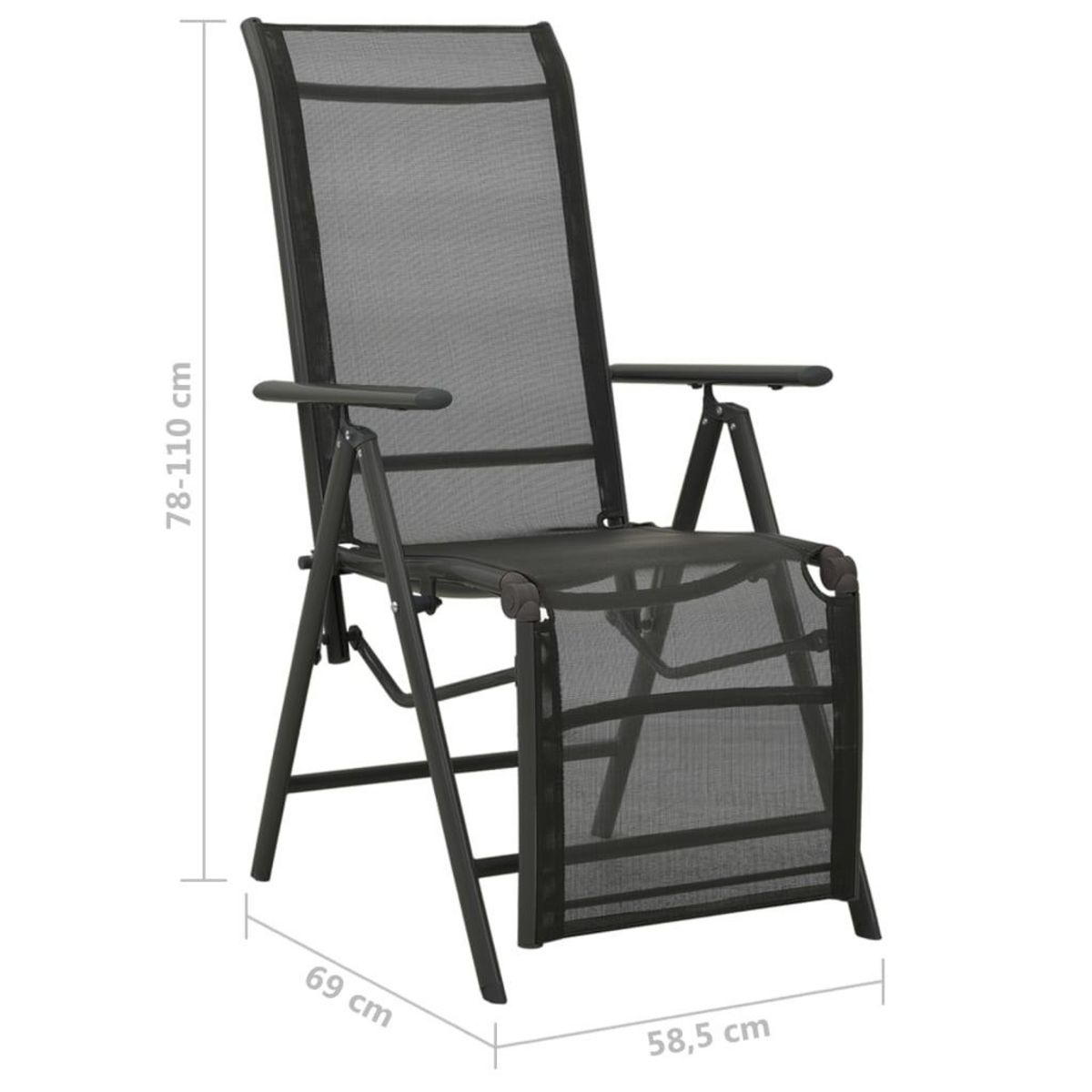 VIDAXL Chaises inclinables de jardin lot de 2 Textilene et aluminium