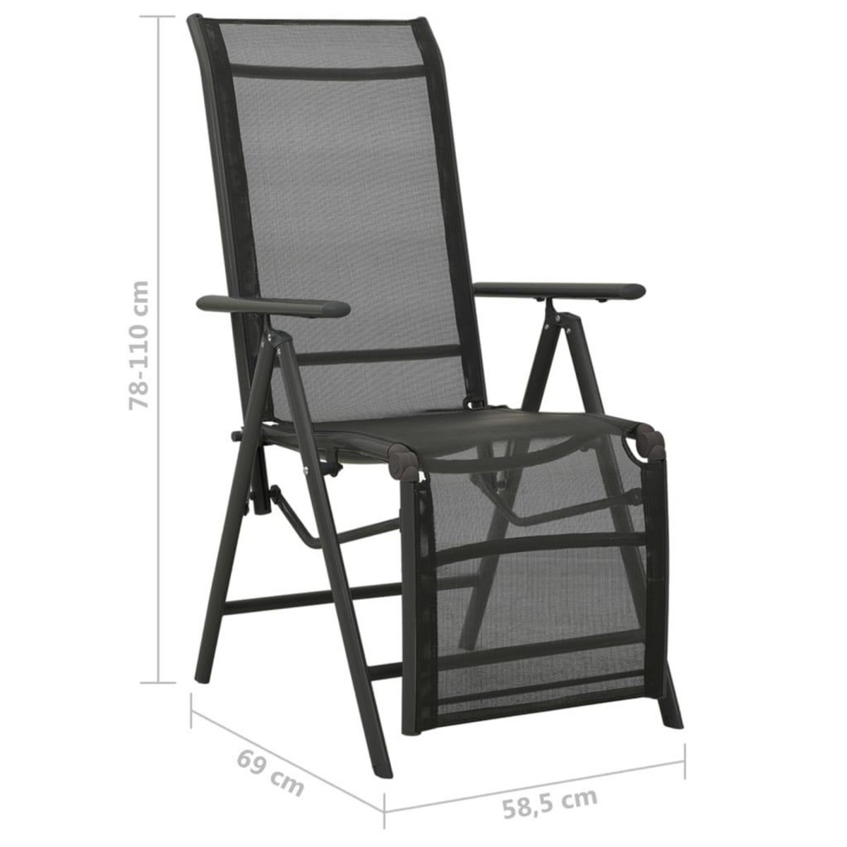 VIDAXL Chaises inclinables de jardin lot de 2 Textilene et aluminium